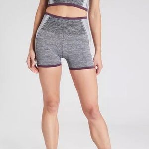 Athleta gray and purple impact short 3.5 inch